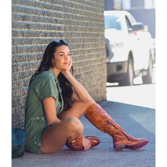 Bed Stu Jacqueline Riding Boots Pecan Rustic Brown Leather Knee Tall Sz 7 - Picture 2 of 14